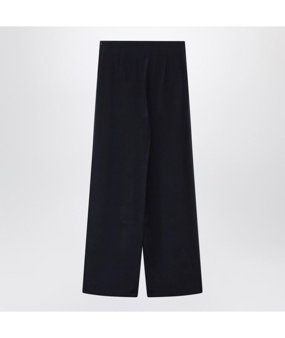 MAX MARA Темно-синие шелковые брюки широкие, фото 2