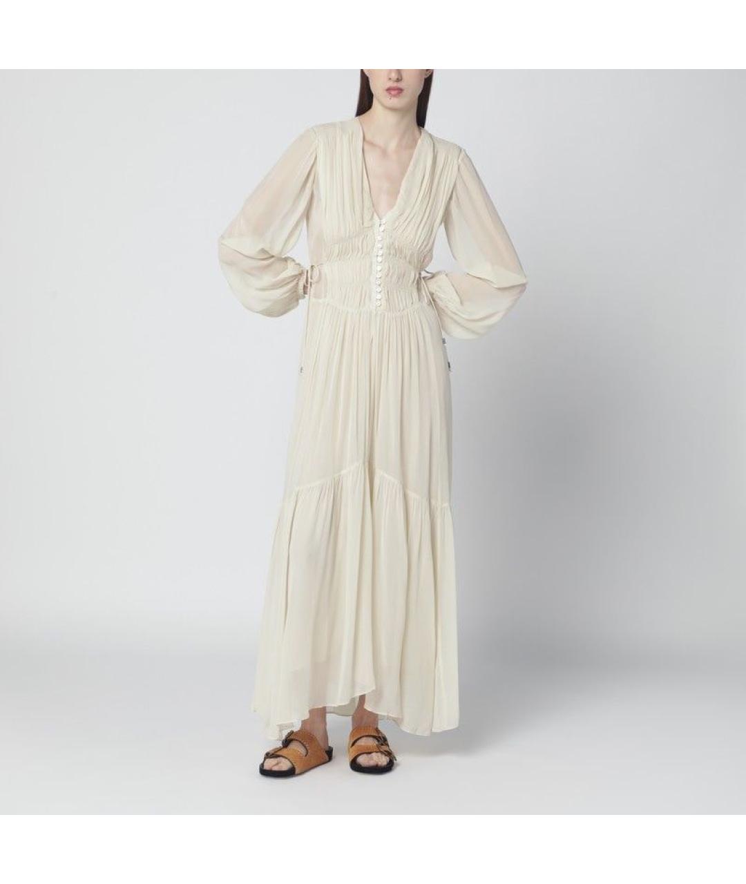 ISABEL MARANT Бежевое вискозное платье, фото 2