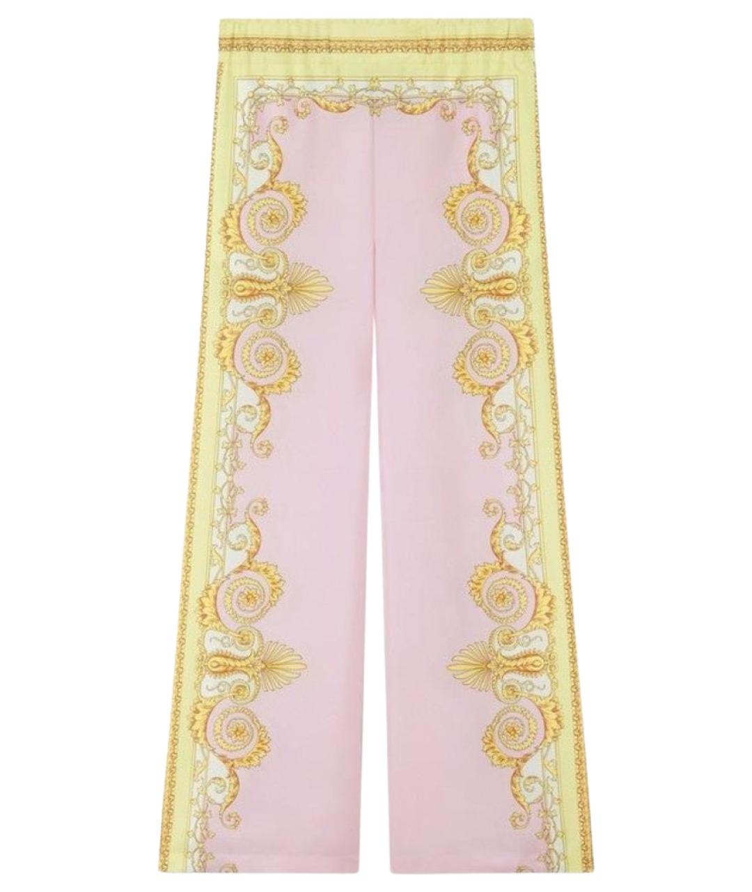 VERSACE Мульти шелковые прямые брюки, фото 1