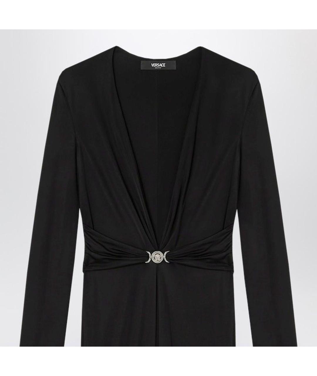 VERSACE Черное вискозное коктейльное платье, фото 2