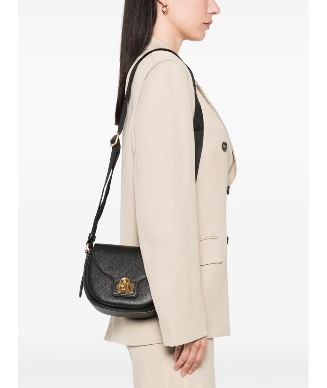 FURLA Черная кожаная сумка через плечо, фото 2