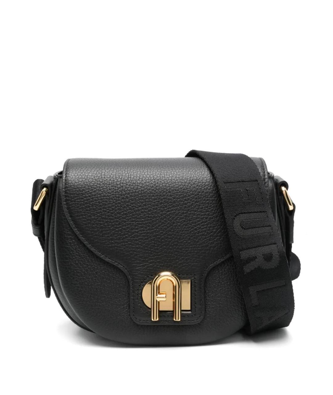 FURLA Черная кожаная сумка через плечо, фото 1