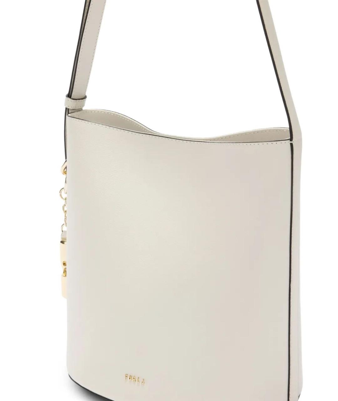 FURLA Бежевая кожаная сумка через плечо, фото 2