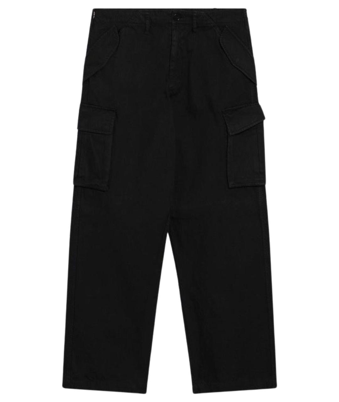 BURBERRY Черные хлопковые повседневные брюки, фото 1