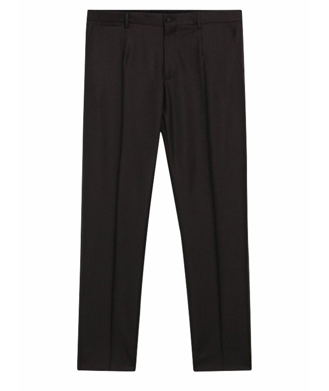 DOLCE&GABBANA Коричневые шерстяные повседневные брюки, фото 1