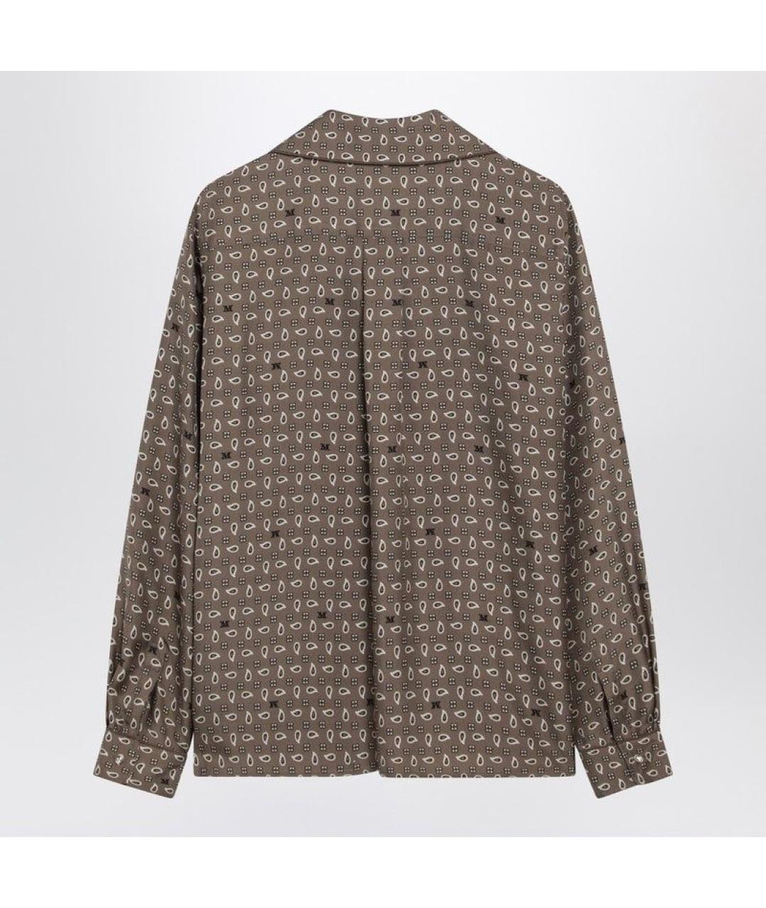 MAX MARA Коричневая шелковая рубашка, фото 2