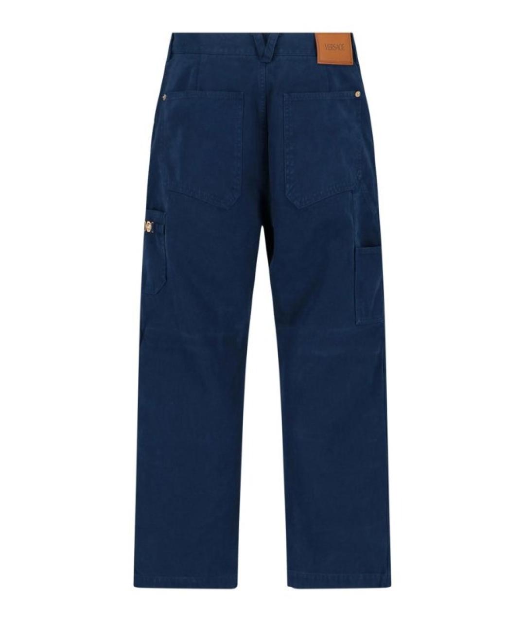 VERSACE Синие хлопковые прямые джинсы, фото 4