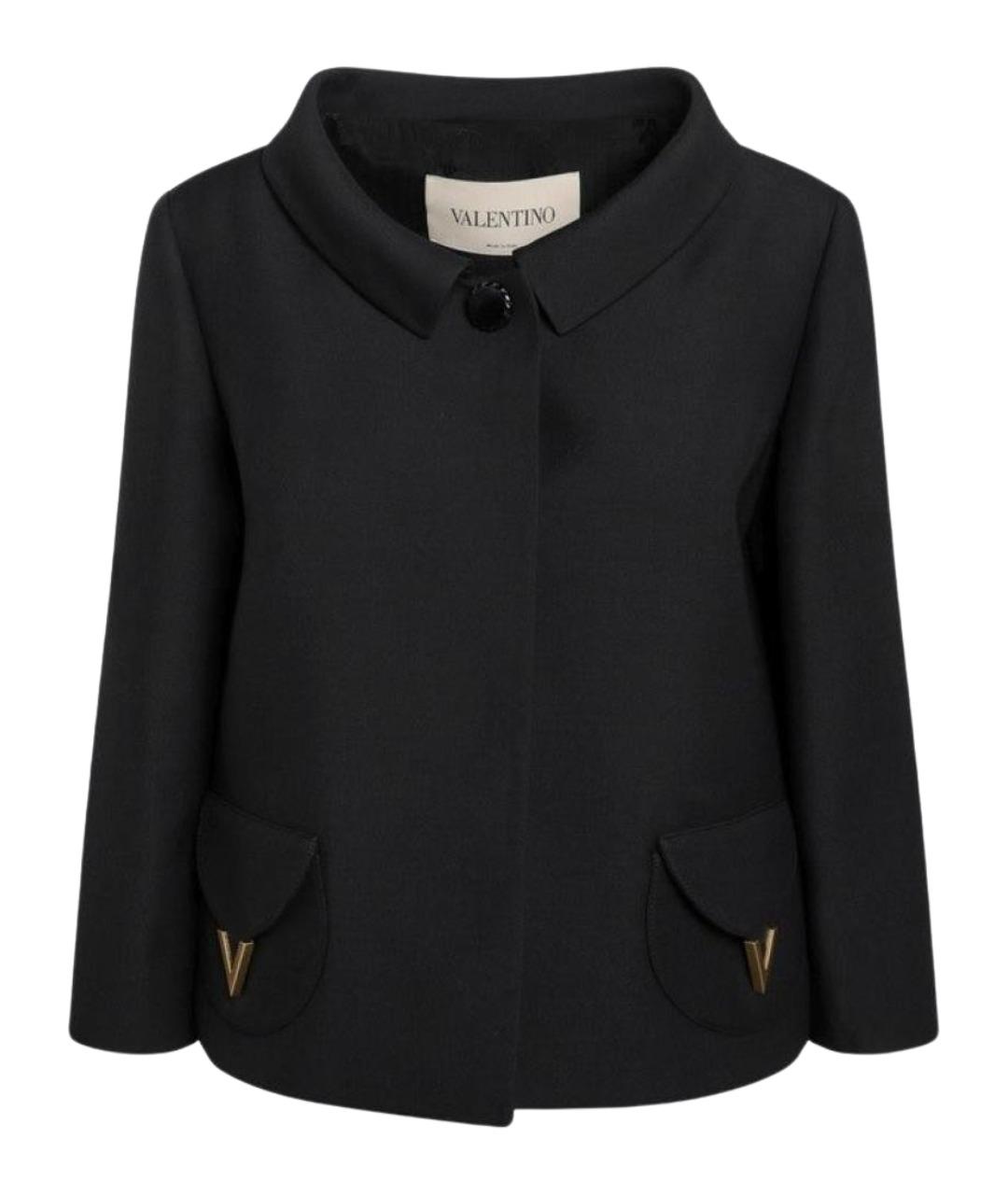 VALENTINO Черный шерстяной жакет/пиджак, фото 1