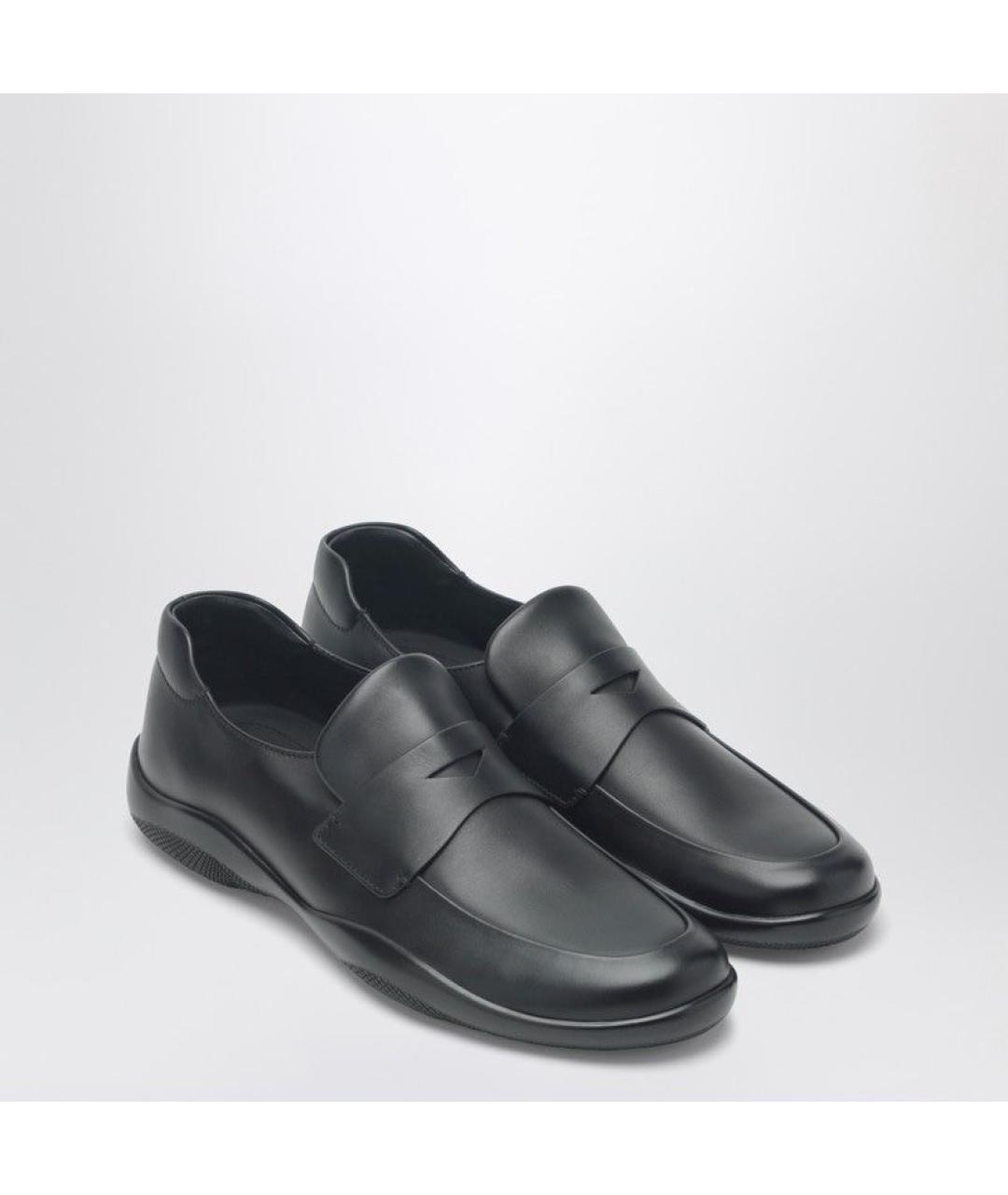 PRADA Черные кожаные лоферы, фото 2