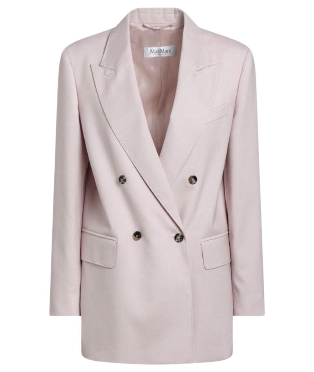 MAX MARA Розовый шерстяной жакет/пиджак, фото 1
