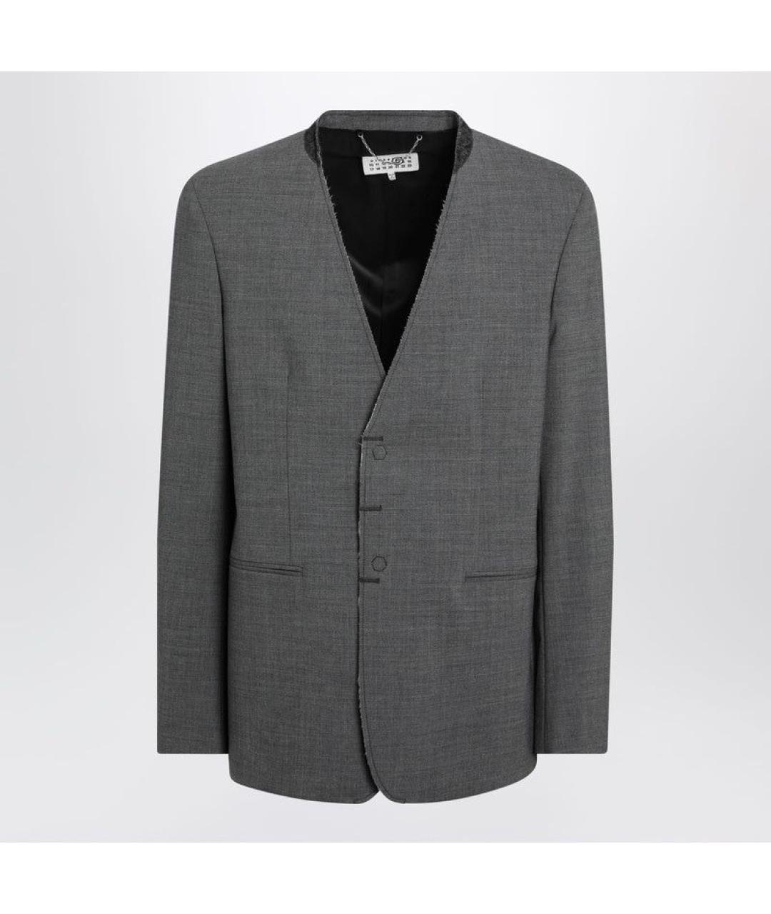 MM6 MAISON MARGIELA Серый полиэстеровый пиджак, фото 3