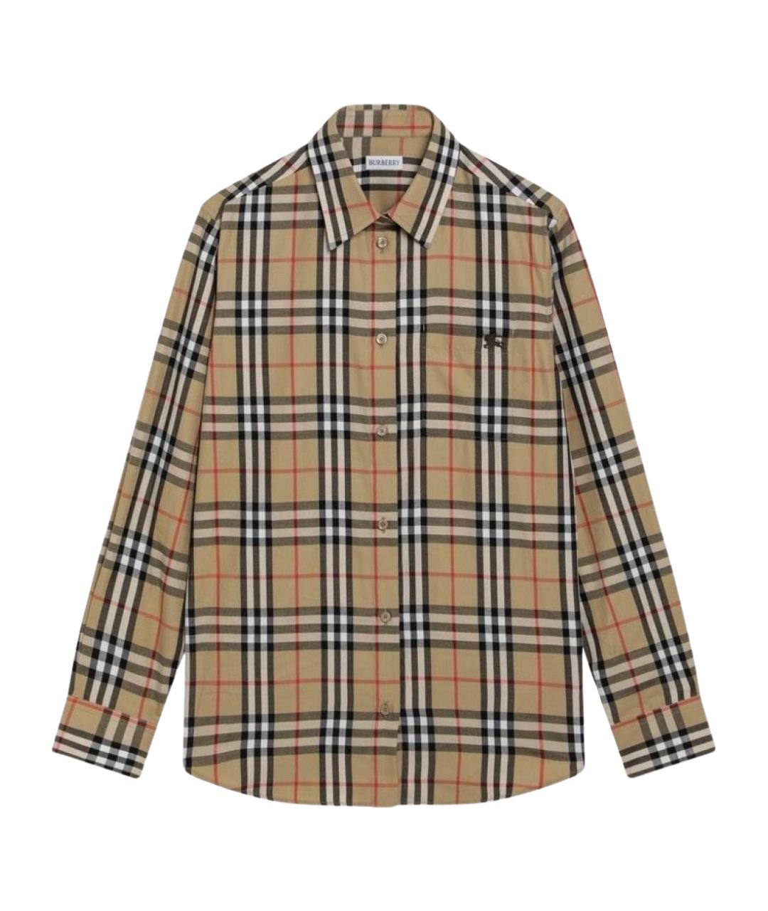 BURBERRY Бежевая хлопковая рубашка, фото 1