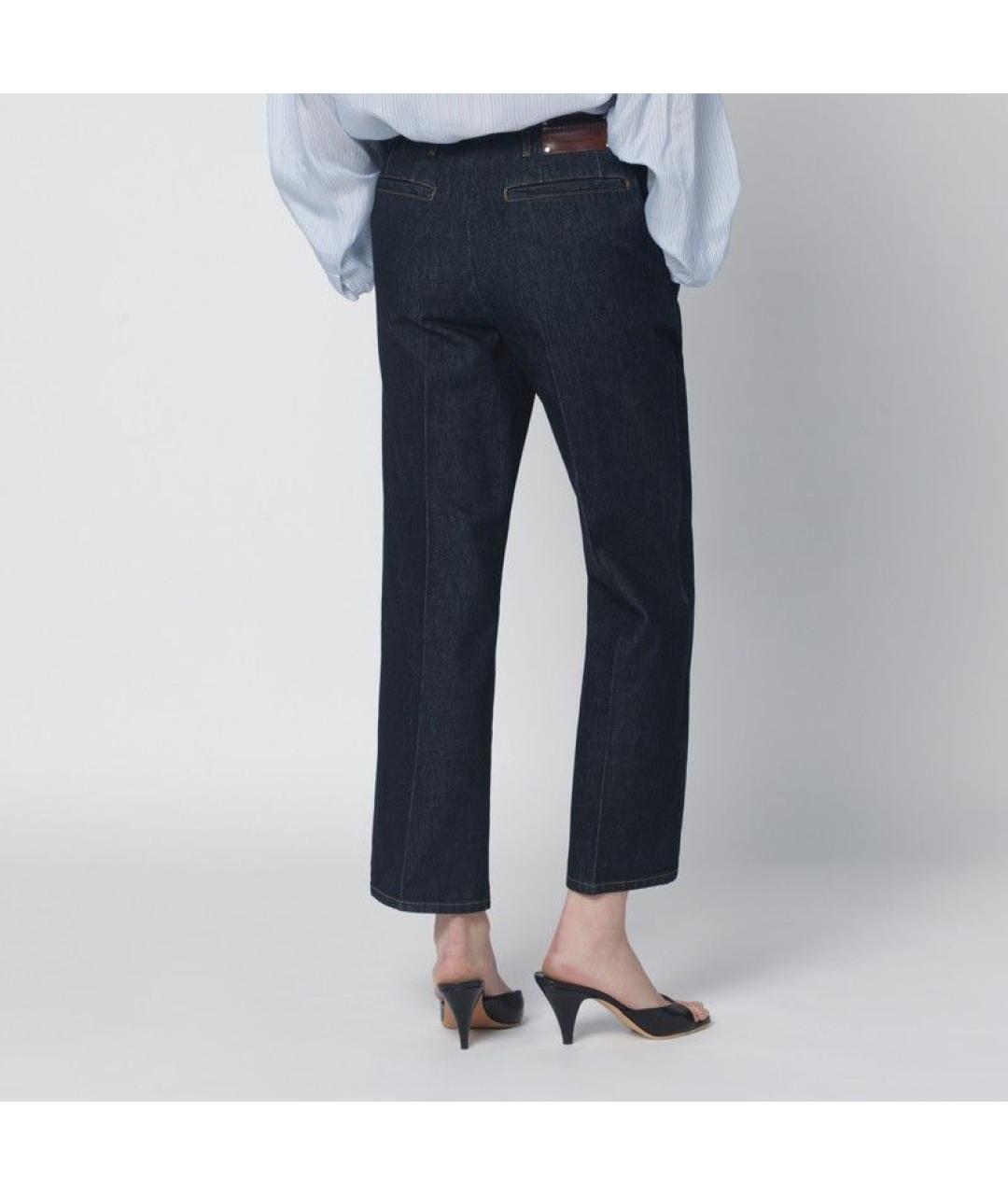 DRIES VAN NOTEN Темно-синие хлопковые прямые джинсы, фото 2