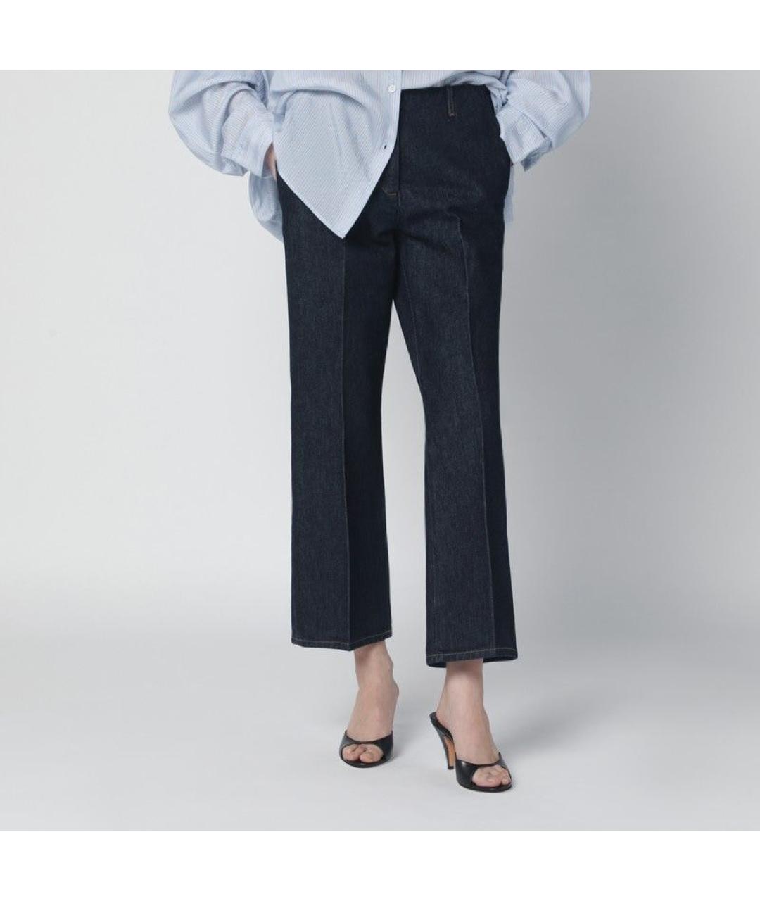 DRIES VAN NOTEN Темно-синие хлопковые прямые джинсы, фото 3