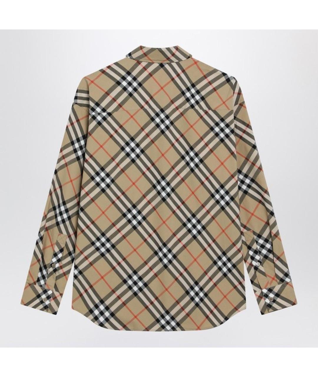 BURBERRY Бежевая хлопковая рубашка, фото 2