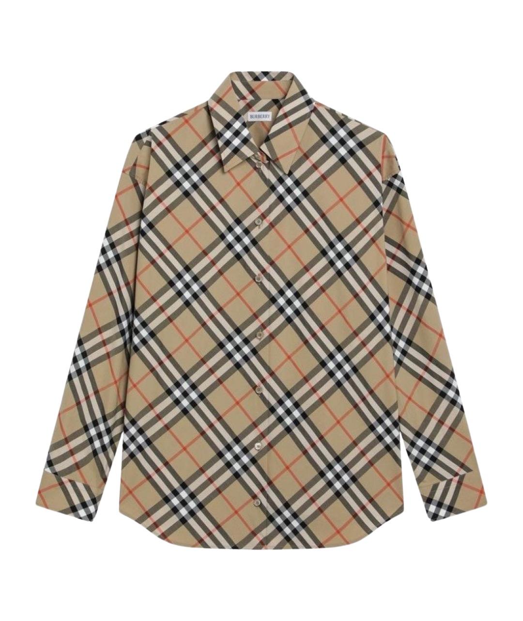 BURBERRY Бежевая хлопковая рубашка, фото 1