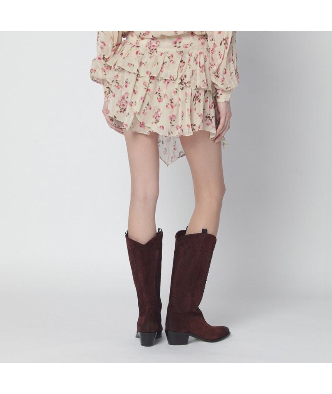 ISABEL MARANT ETOILE Бежевая вискозная юбка мини, фото 2