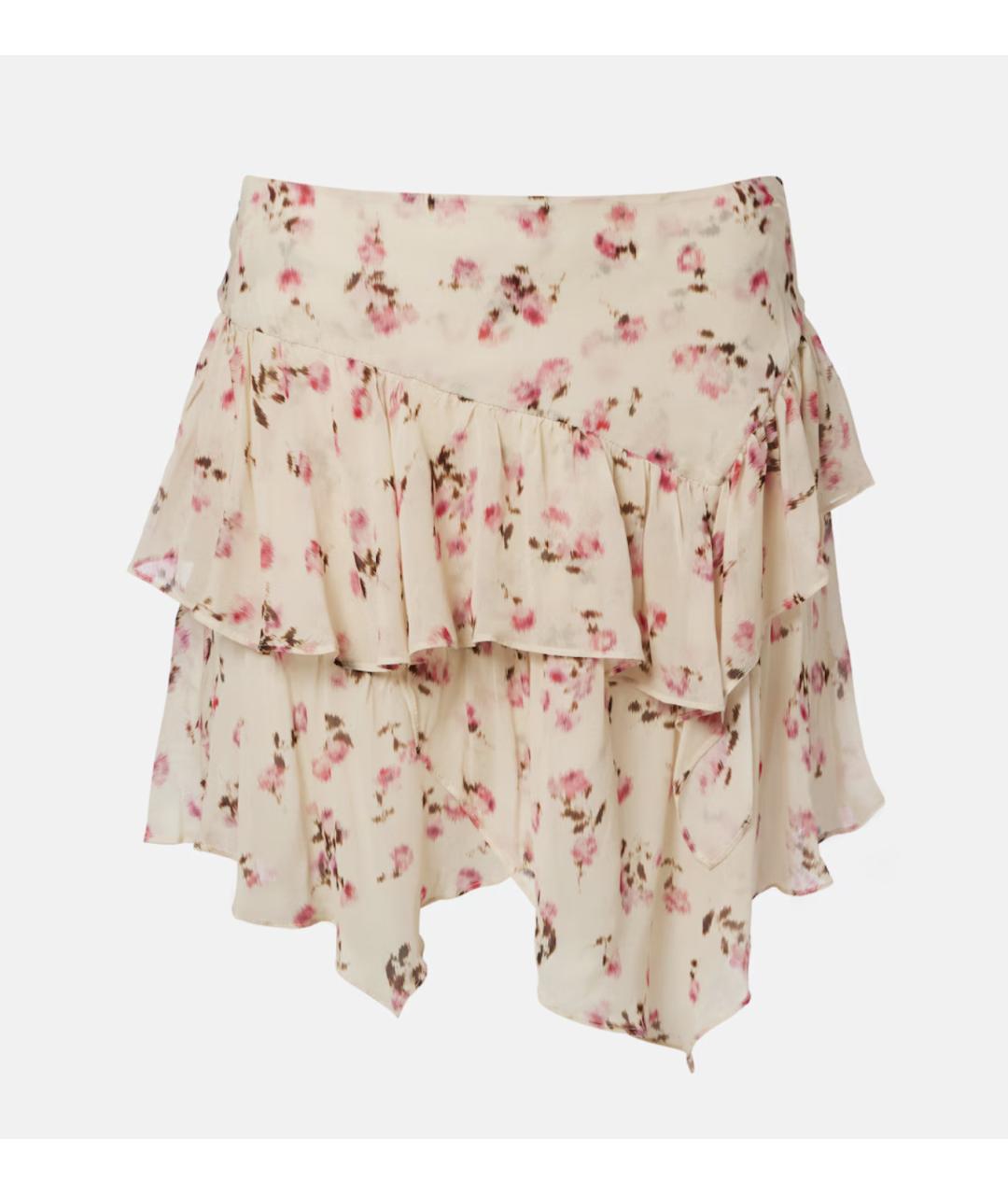 ISABEL MARANT ETOILE Бежевая вискозная юбка мини, фото 4