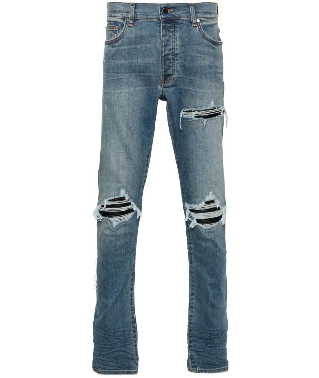 AMIRI Синие хлопковые джинсы скинни, фото 1