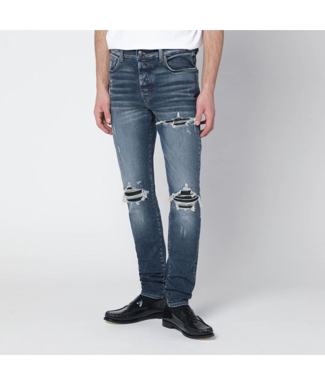 AMIRI Синие хлопковые джинсы скинни, фото 2