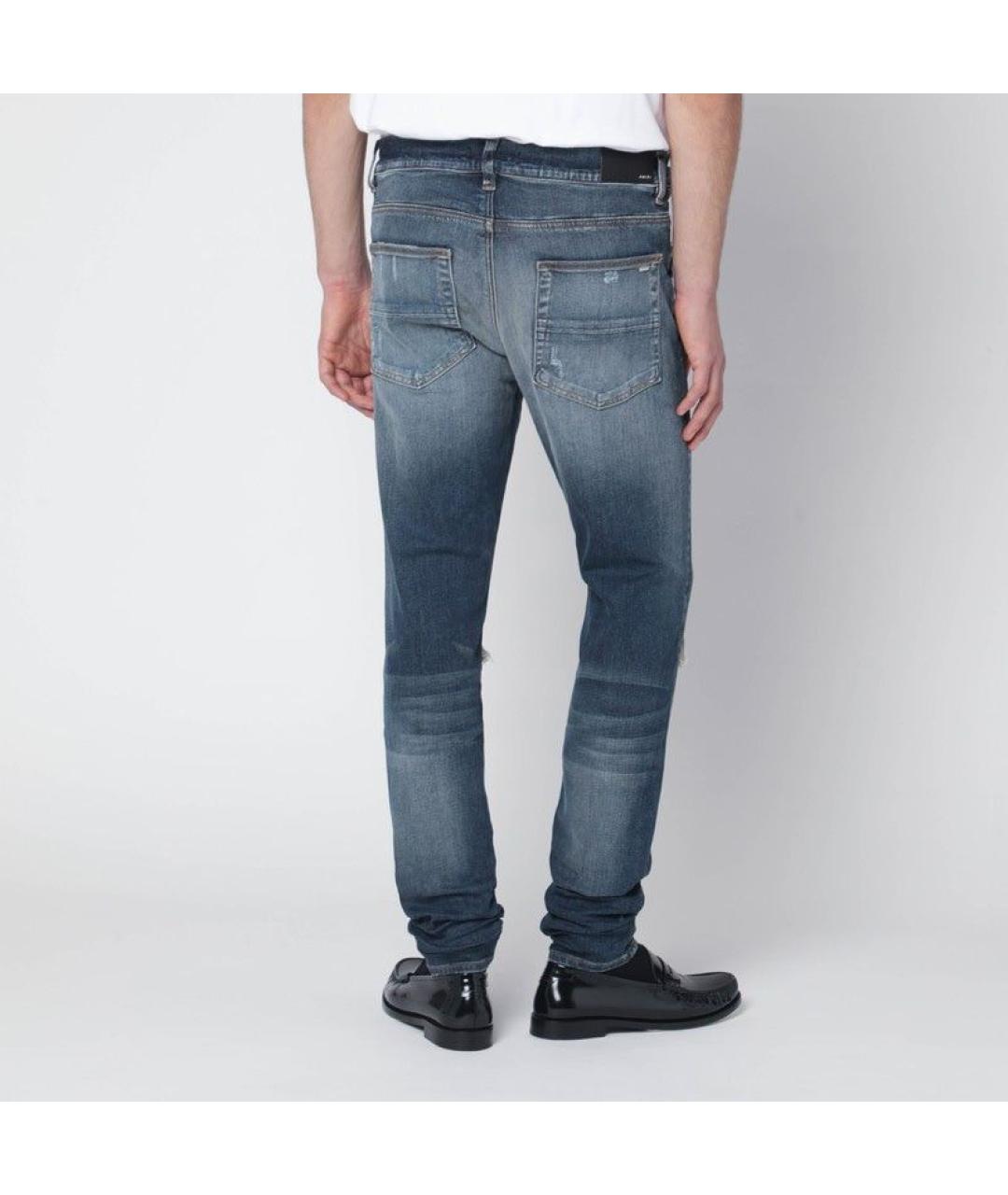 AMIRI Синие хлопковые джинсы скинни, фото 3