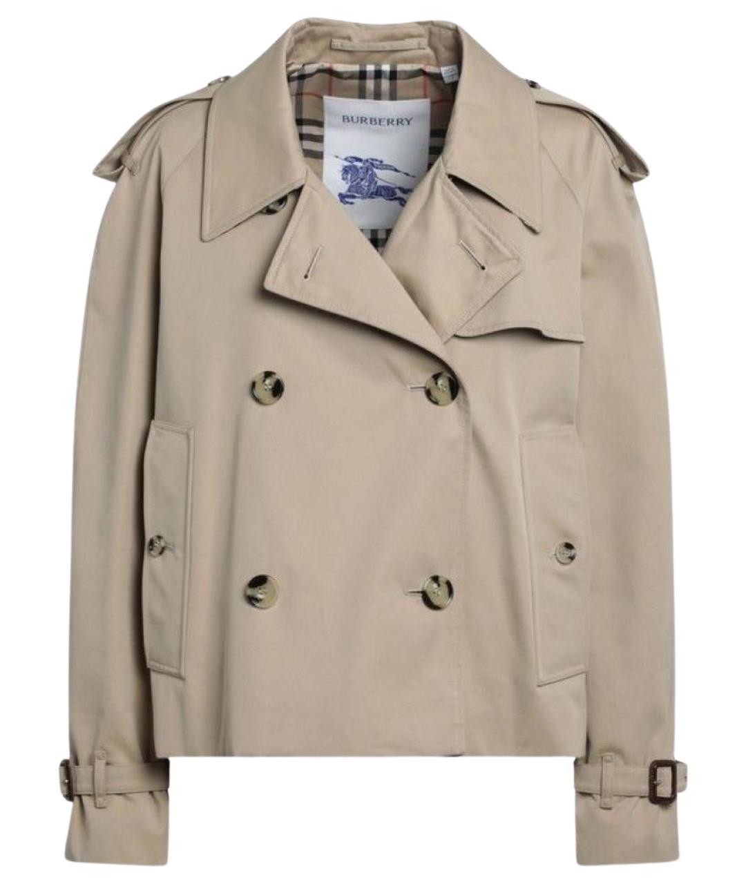 BURBERRY Бежевый хлопковый тренч/плащ, фото 1