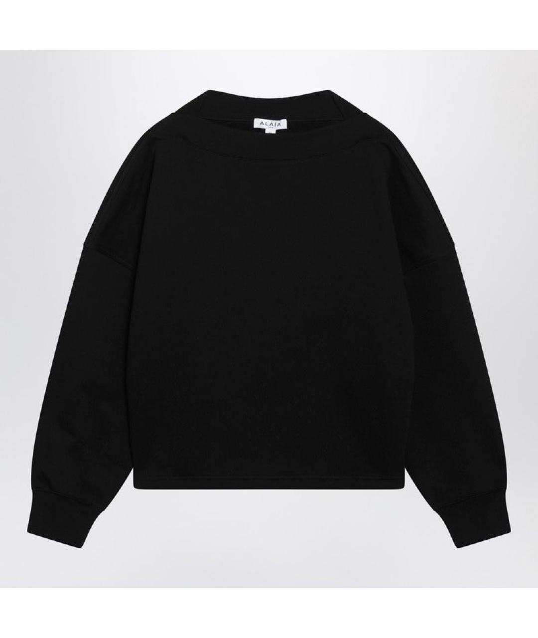 ALAIA Черный хлопковый джемпер / свитер, фото 3