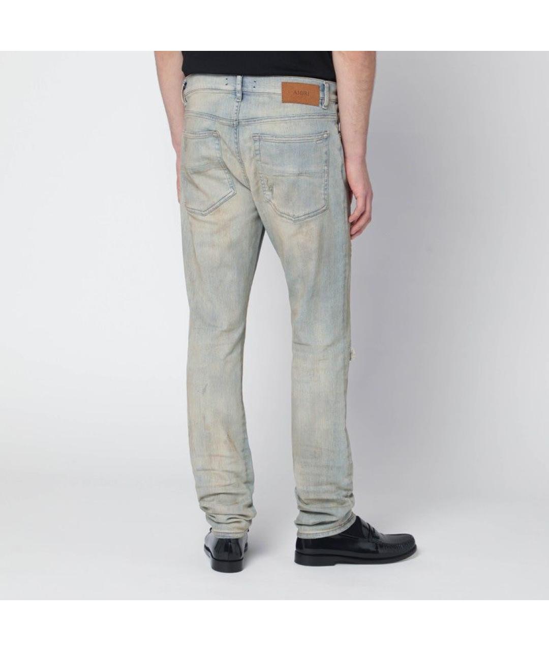 AMIRI Голубые хлопковые прямые джинсы, фото 3