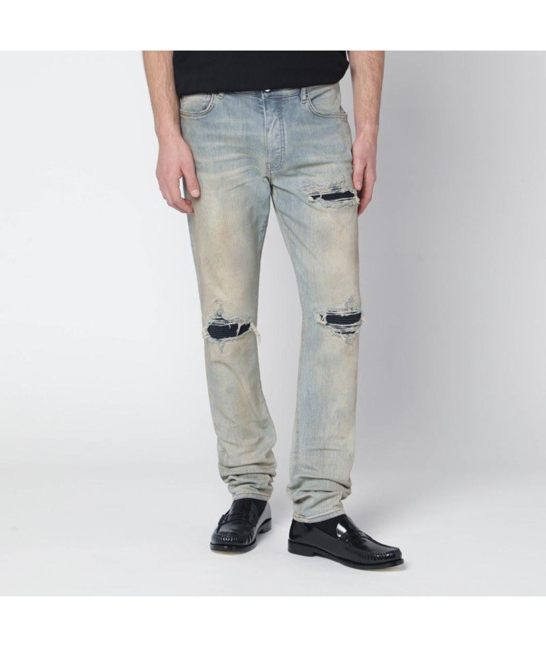 AMIRI Голубые хлопковые прямые джинсы, фото 2