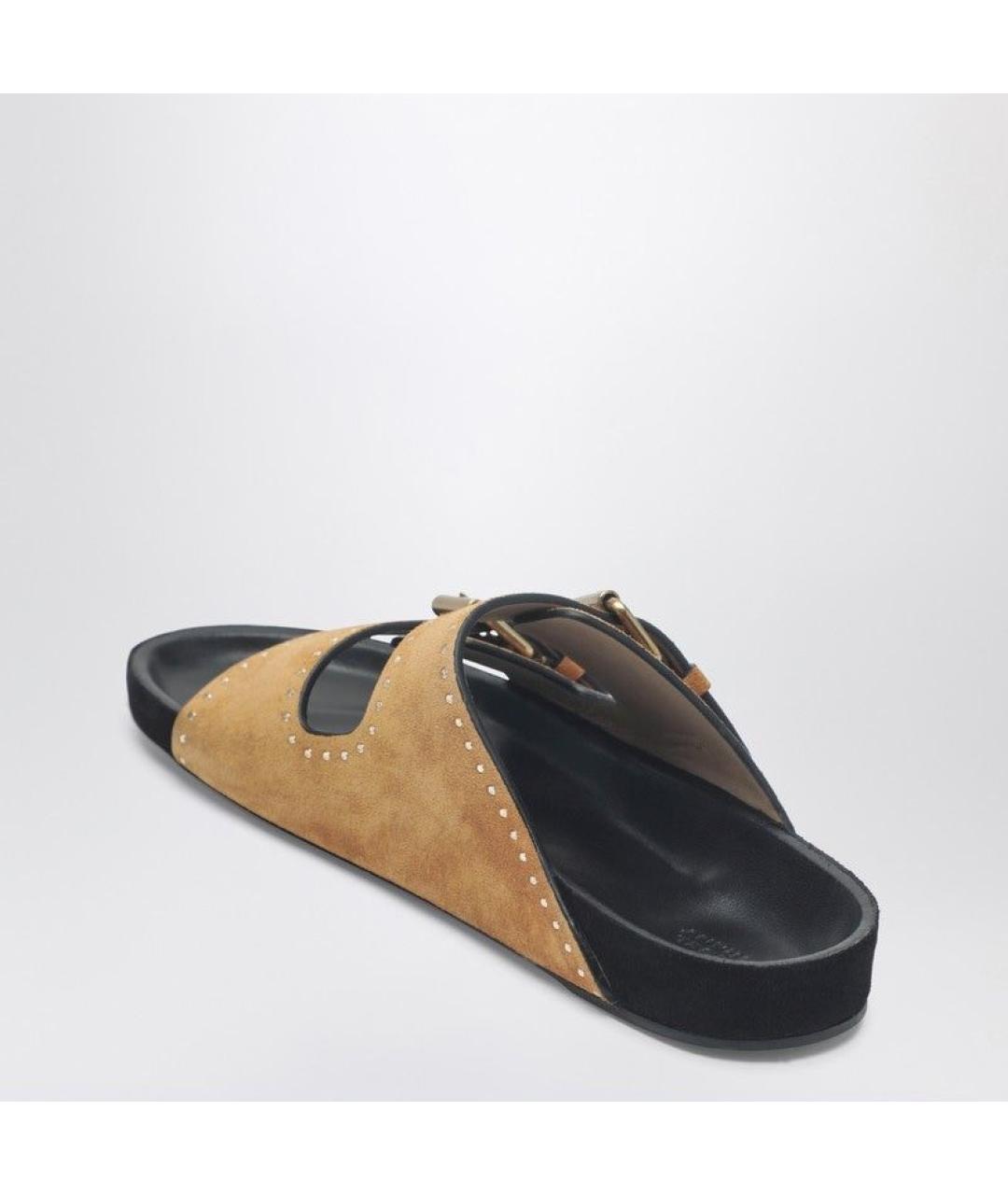 ISABEL MARANT Коричневые замшевые шлепанцы, фото 3