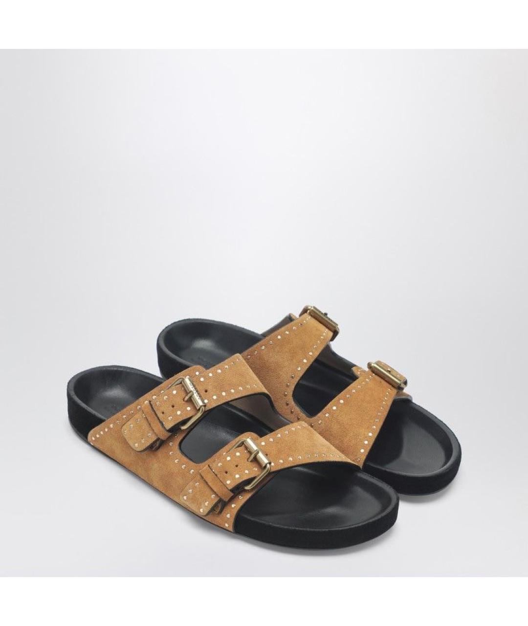 ISABEL MARANT Коричневые замшевые шлепанцы, фото 2