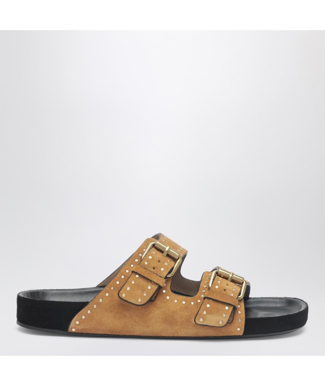 ISABEL MARANT Коричневые замшевые шлепанцы, фото 4