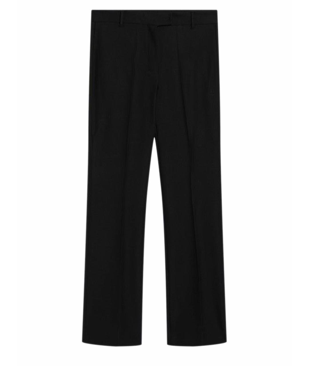 'S MAX MARA Черные хлопковые прямые брюки, фото 1