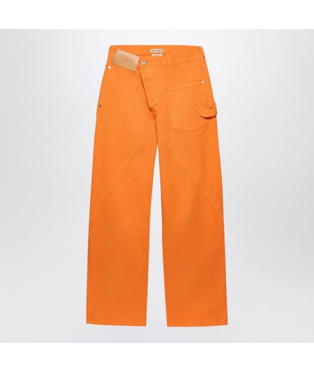 J.W.ANDERSON Оранжевое хлопковые прямые джинсы, фото 3