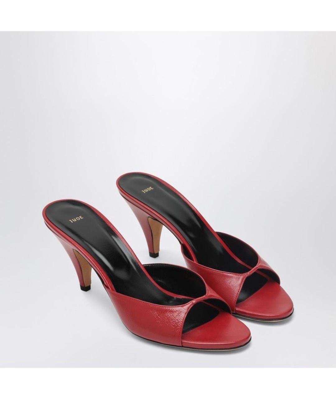 JUDE Красные кожаные мюли, фото 2