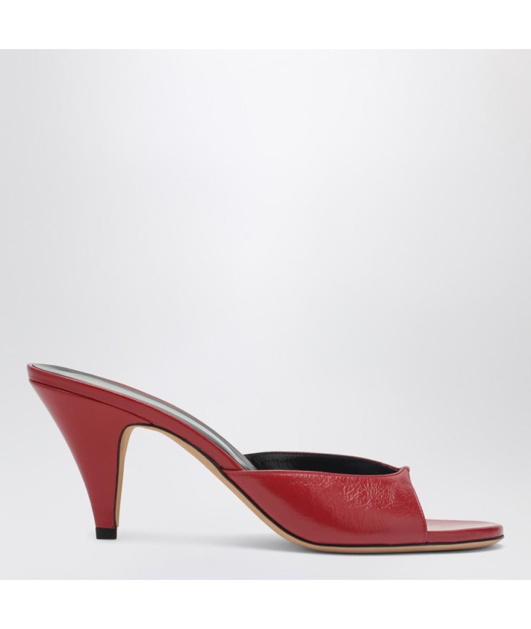 JUDE Красные кожаные мюли, фото 4