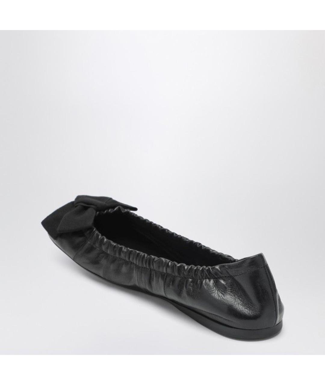 PRADA Черные кожаные балетки, фото 2
