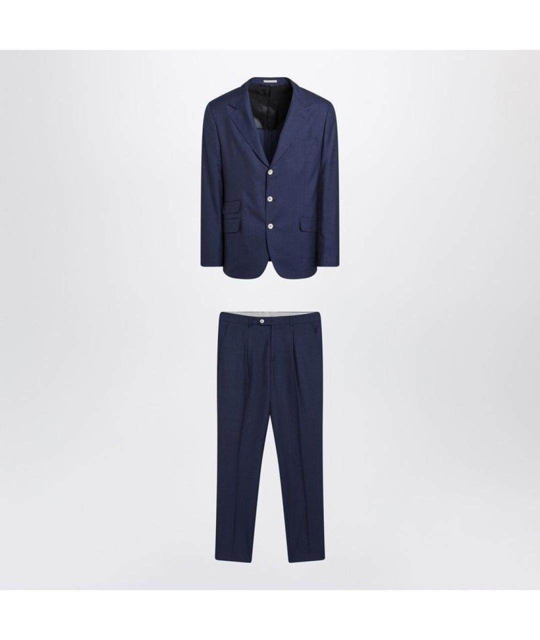 BRUNELLO CUCINELLI Синий классический костюм, фото 3