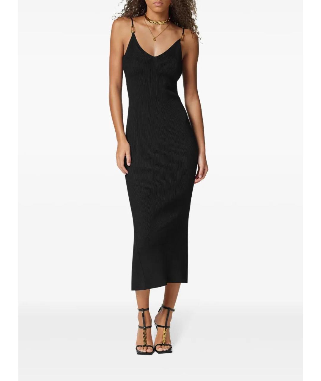 VERSACE Черное вискозное повседневное платье, фото 3