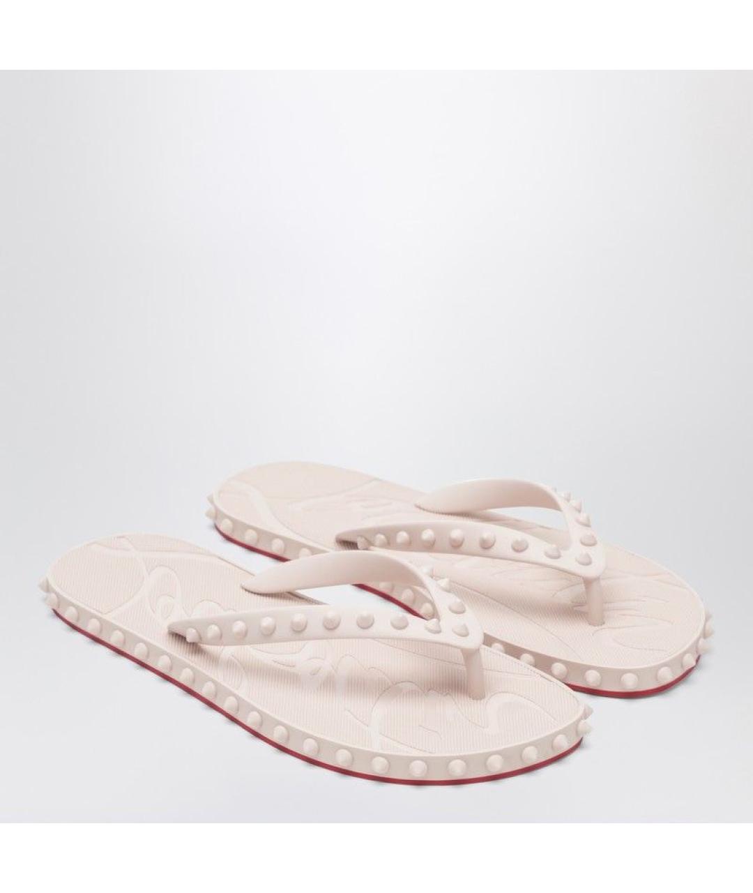 CHRISTIAN LOUBOUTIN Розовые шлепанцы, фото 2