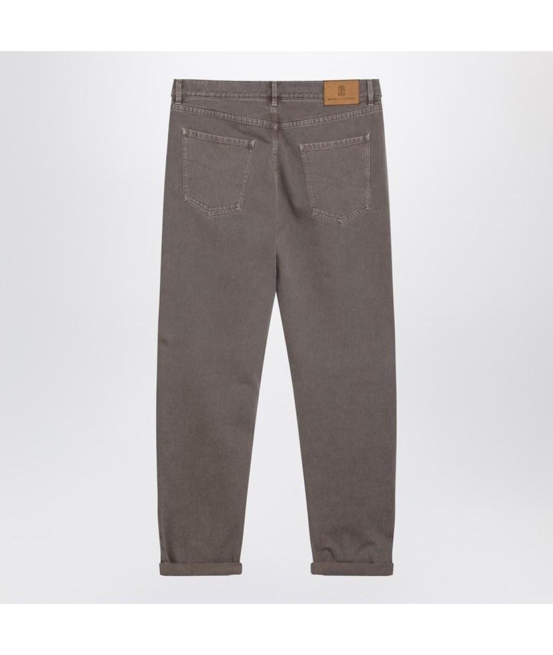 BRUNELLO CUCINELLI Бежевые хлопковые прямые джинсы, фото 2