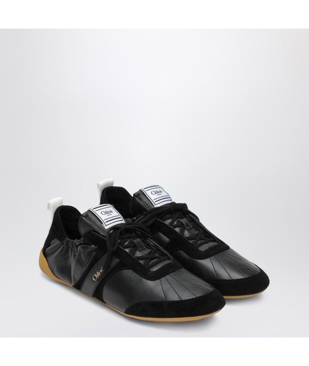CHLOE Черные кожаные кроссовки, фото 2