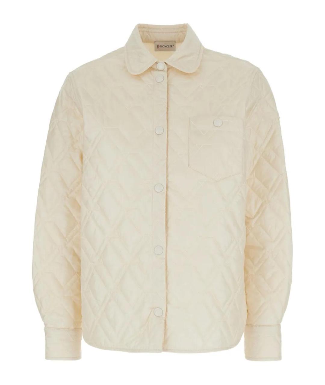 MONCLER Бежевая полиэстеровая куртка, фото 1