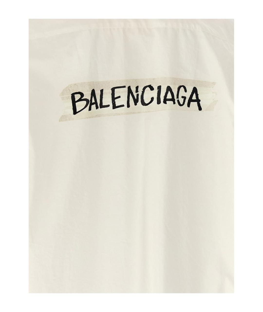 BALENCIAGA Белая хлопковая кэжуал рубашка, фото 4