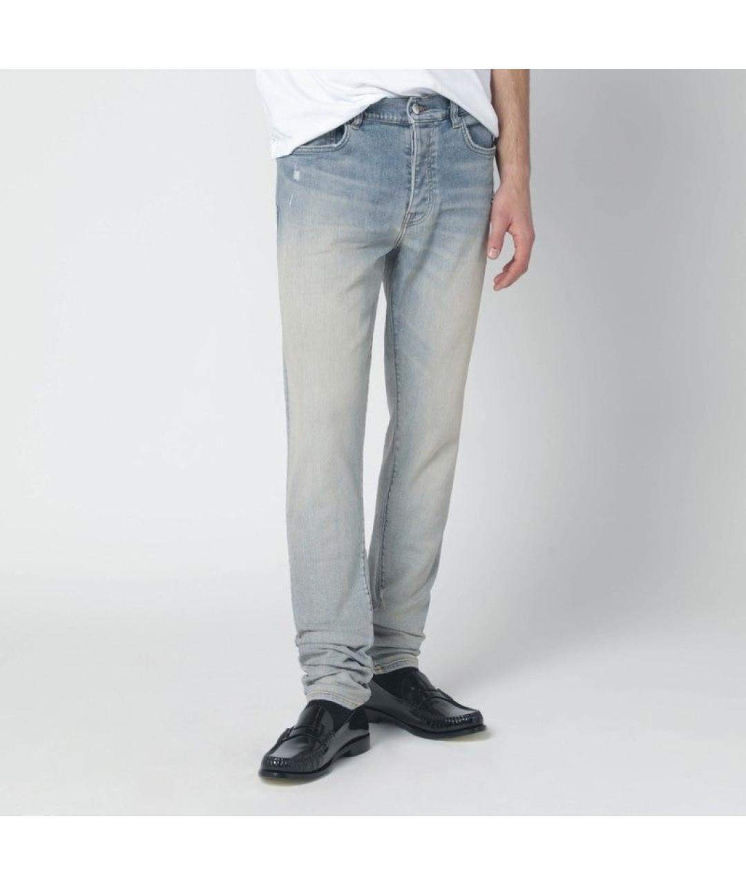 AMIRI Голубые хлопковые прямые джинсы, фото 2