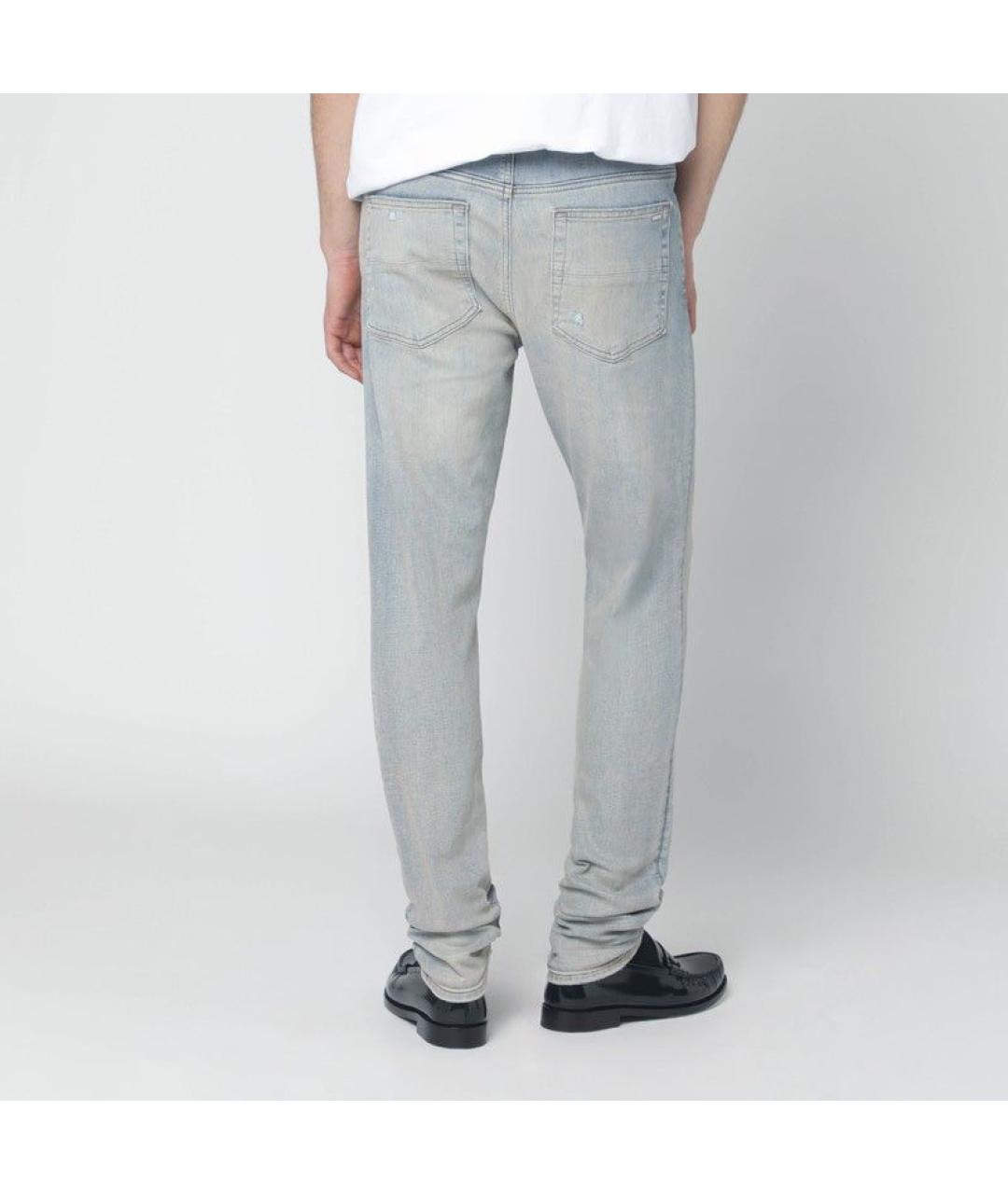 AMIRI Голубые хлопковые прямые джинсы, фото 3