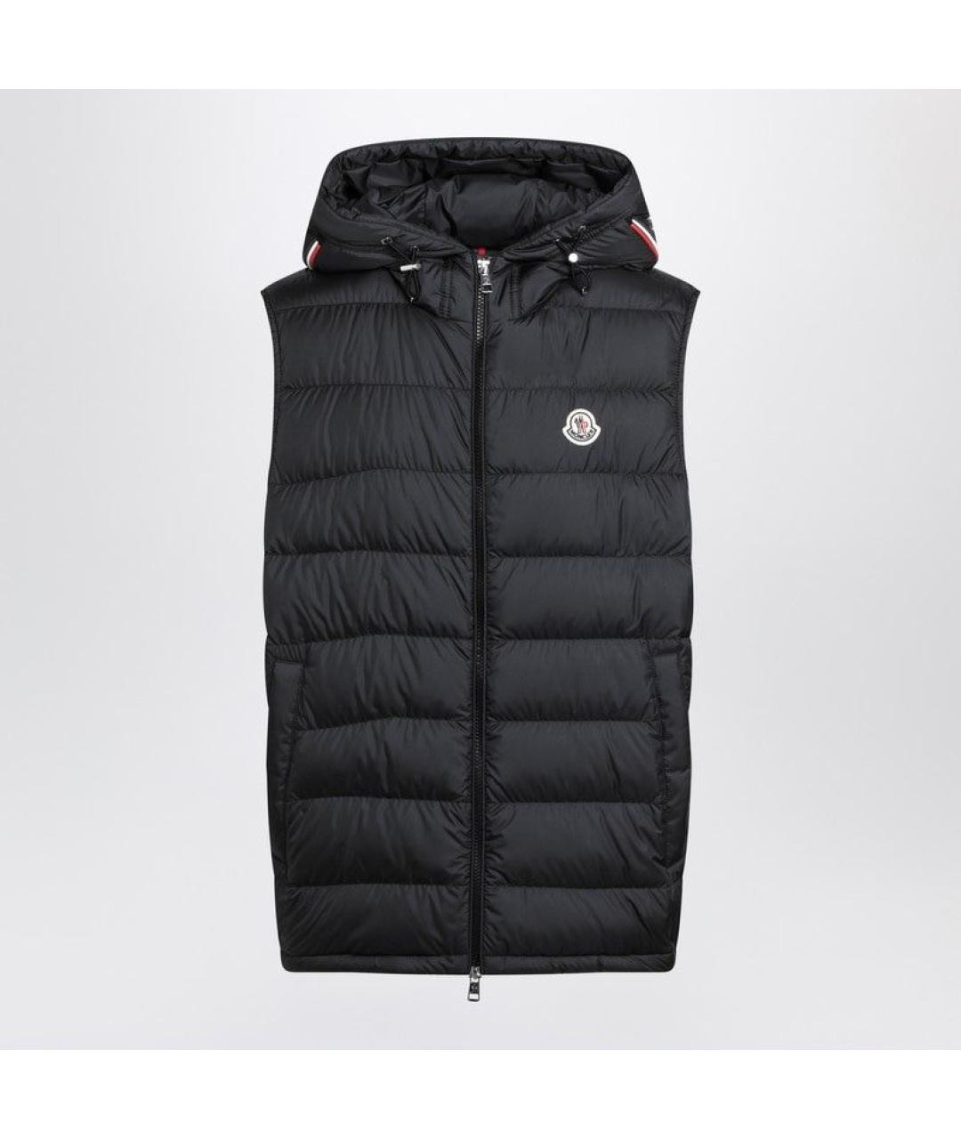 MONCLER Черный полиэстеровый жилет, фото 3