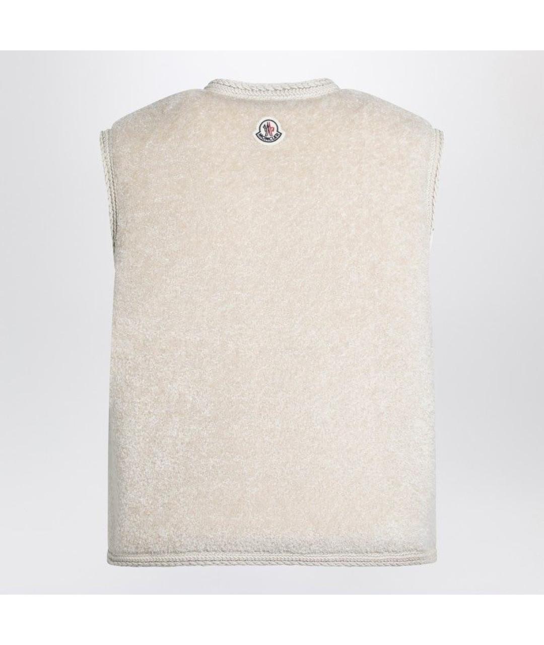 MONCLER Бежевый полиэстеровый жилет, фото 2