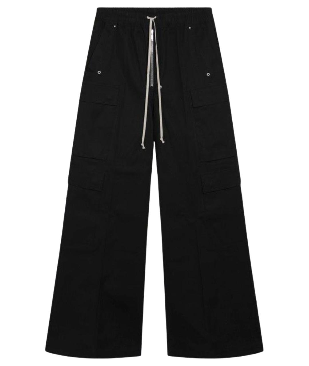 RICK OWENS Черные хлопковые повседневные брюки, фото 1