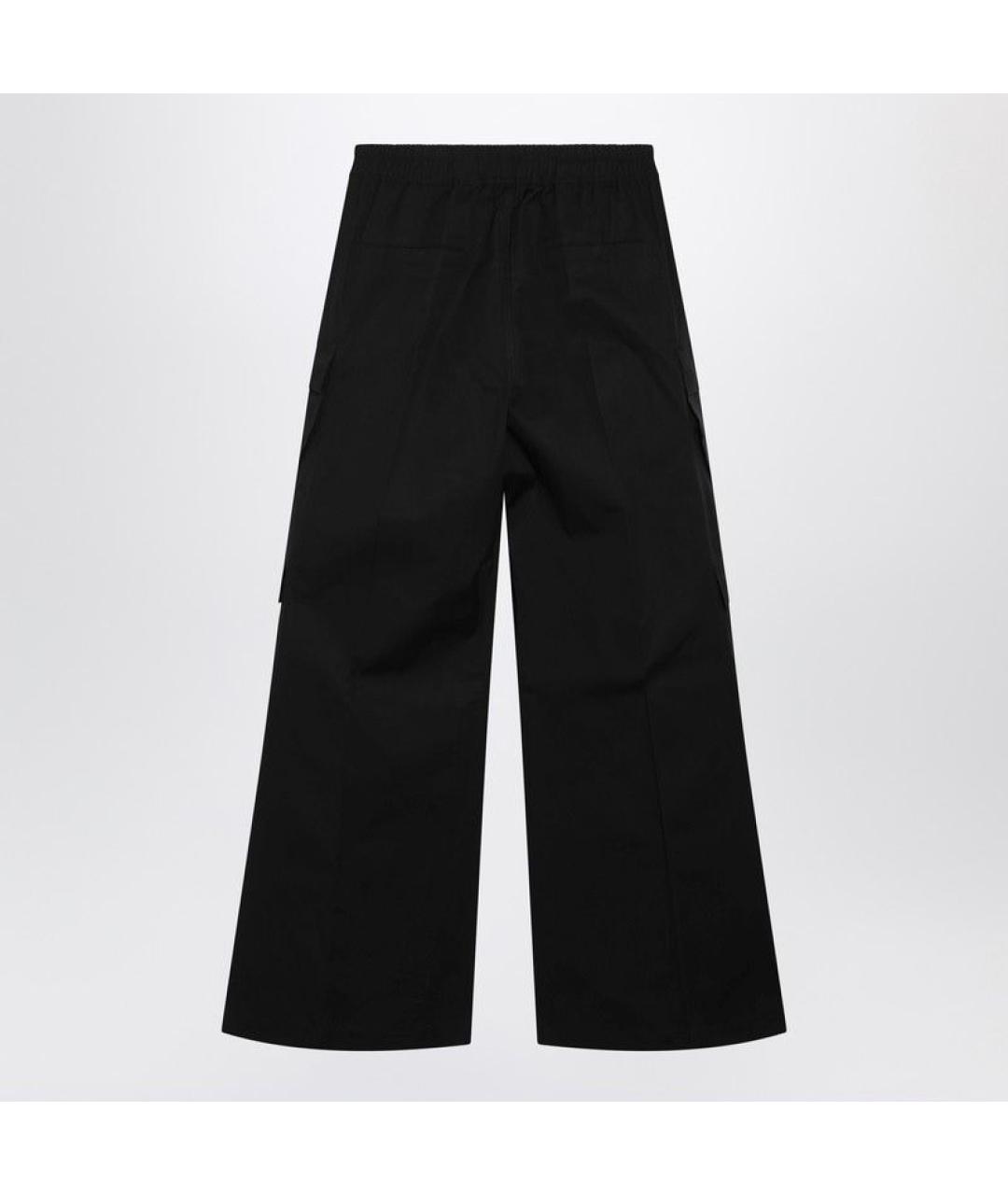 RICK OWENS Черные хлопковые повседневные брюки, фото 2